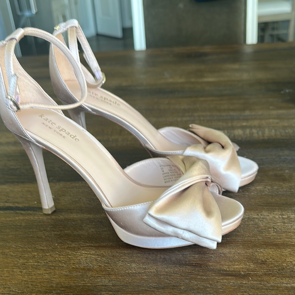 Kate Spade Satin Bow Heels - Champagne - Picture 2 of 6